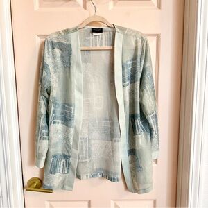 Green semi sheer salon studio kimono